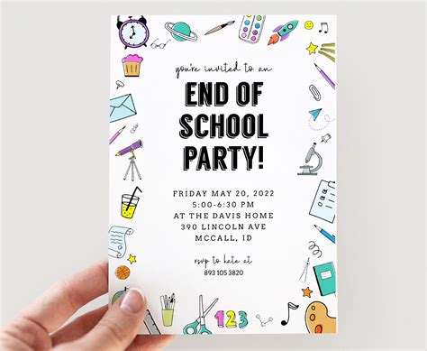 End of Year Party Invitation Last Day of School Party - Etsy UK