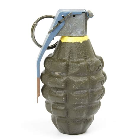 U.S. WWII Mk 2 Cast Iron Pineapple Grenade with Yellow Band ...