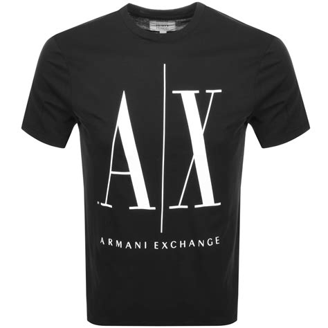 Armani Exchange Crew Neck Logo T Shirt Black in Black for Men - Lyst