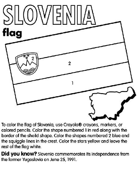 Slovenia on crayola.com | Flag coloring pages, Coloring pages, Free coloring pages