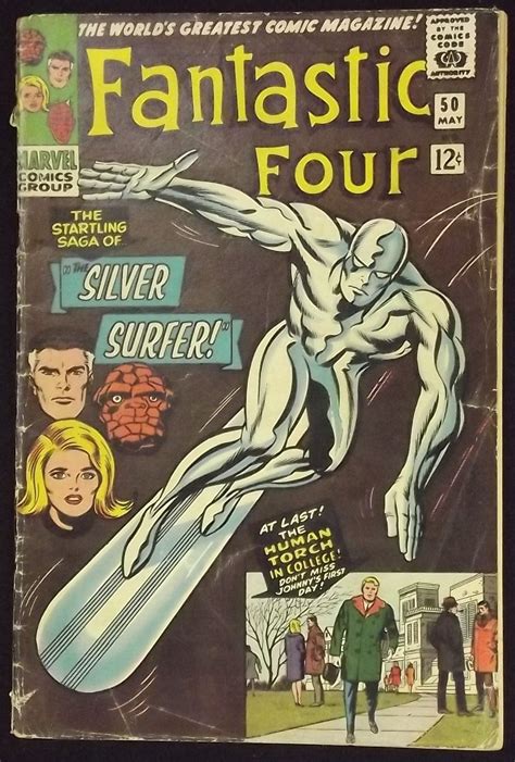 FANTASTIC FOUR #50 GD/VG FULL SILVER SURFER COVER - Silver Age Comics