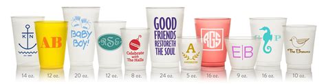 Flex Cups Personalized Custom Monogram Initials Imprinted Wedding Party Cookout BBQ Engagement ...