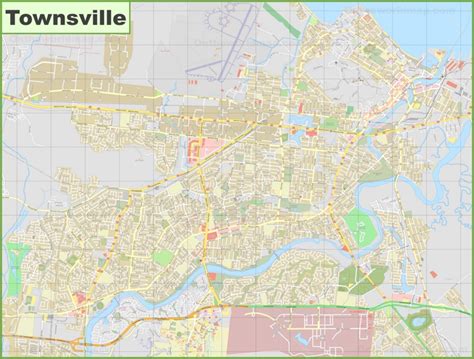 Large detailed map of Townsville