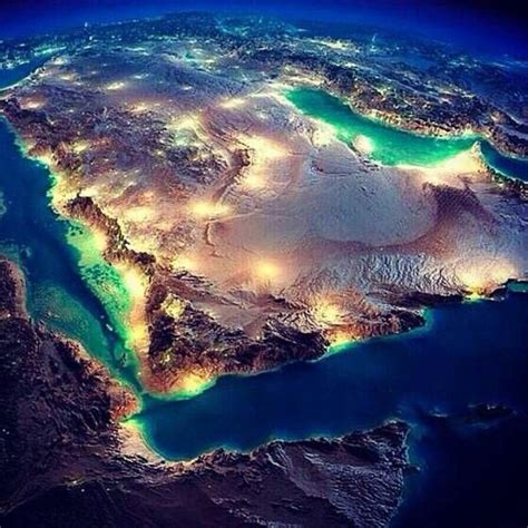 Kingdom of Saudi Arabia | Earth from space, Earth at night, Geography map