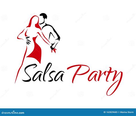 Salsa Latino Dance Logo. Dancing Couple Man and Woman Vector Illustration, Icon for Dancing ...