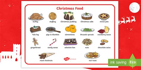 Christmas Food Word Mat (teacher made)