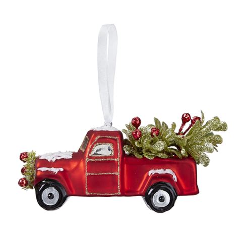 Vintage Glass Red Truck Ornament | Red truck, Ornaments, Rustic christmas