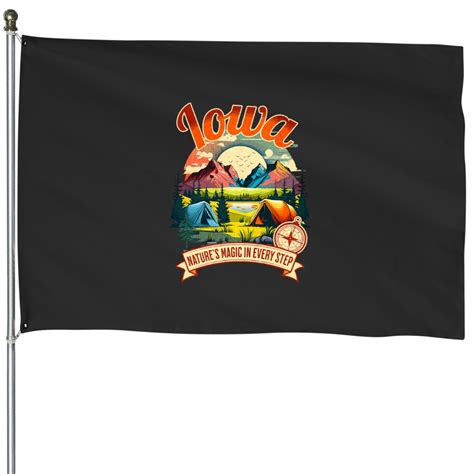 Hike Iowa Mountains Hiking Outdoor Adventure Hiker House Flags sold by ...