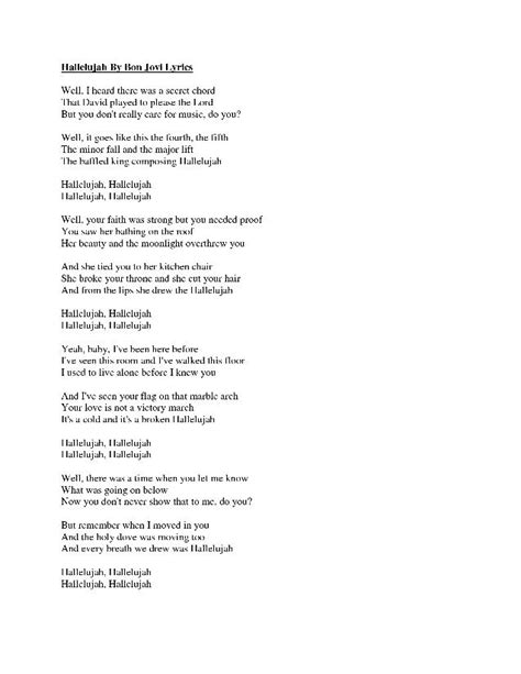 Hallelujah lyrics | Hallelujah lyrics, Lyrics, Songs