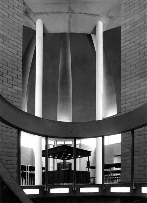 New Hall, Cambridge: the dining hall seen from the staircase | RIBA pix