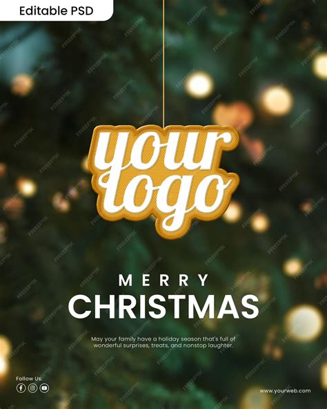 Premium PSD | Christmas logo template