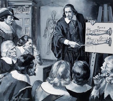 English physician William Harvey giving a lecture on the … stock image | Look and Learn