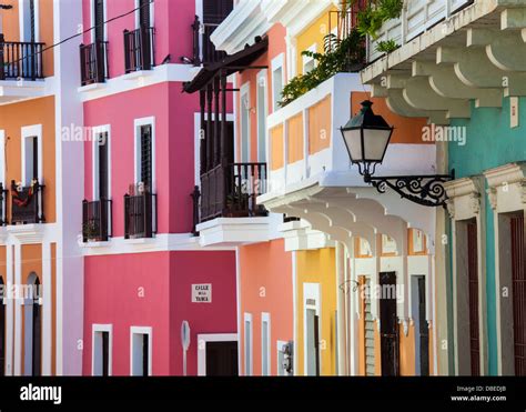 Colorful Houses Line San Sebastian Street in Old San Juan, Puerto Rico Stock Photo - Alamy