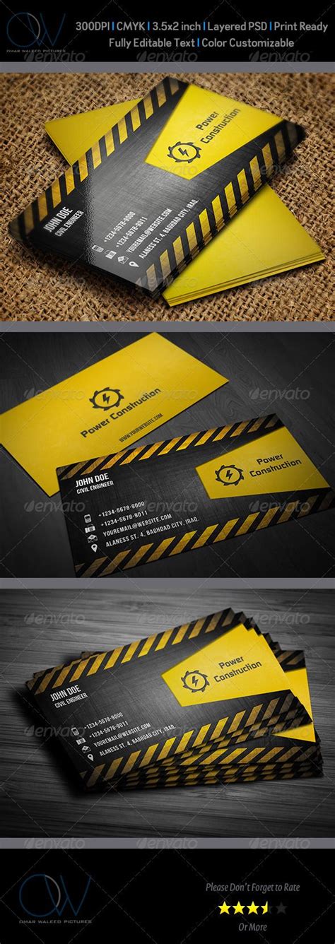 Construction Business Card | Construction business cards, Business card photoshop, Business ...