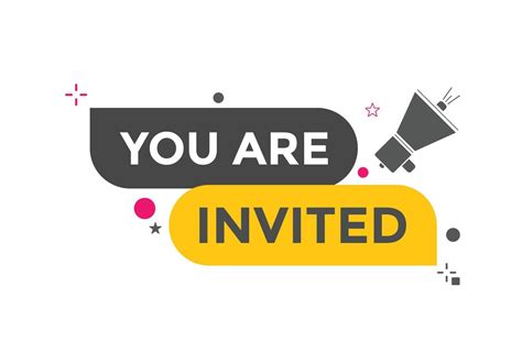 You are invited concept Colorful label sign template. You are invited ...