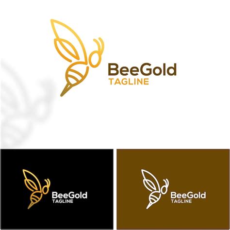 Premium Vector | Bee Gold logo vector design