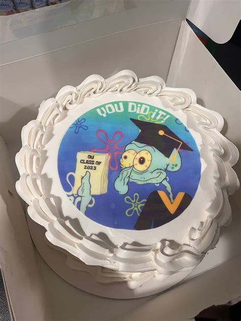 Funny Squidward SpongeBob Grad Cake