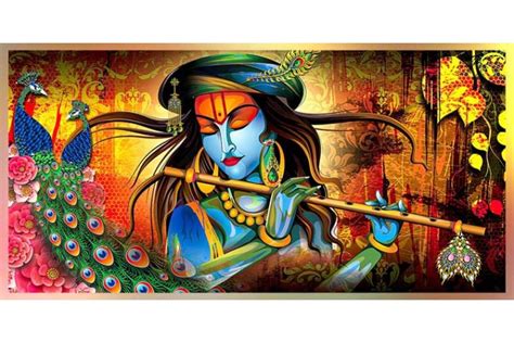 001 Modern art radha krishna painting wall canvas L