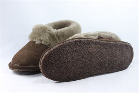 Ladies Sheepskin Slippers with full collar – Imogen by Draper of ...