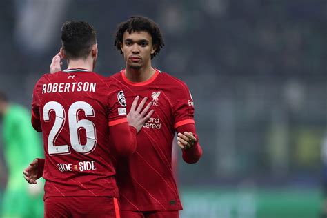 Trent Alexander-Arnold and Andy Robertson react after hearing news about former Liverpool player