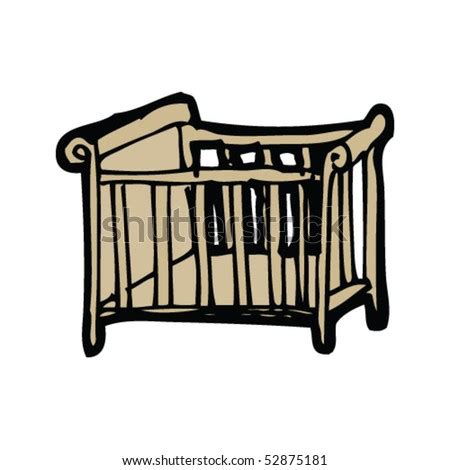 Quirky Drawing Babys Crib Stock Vector 52371256 - Shutterstock