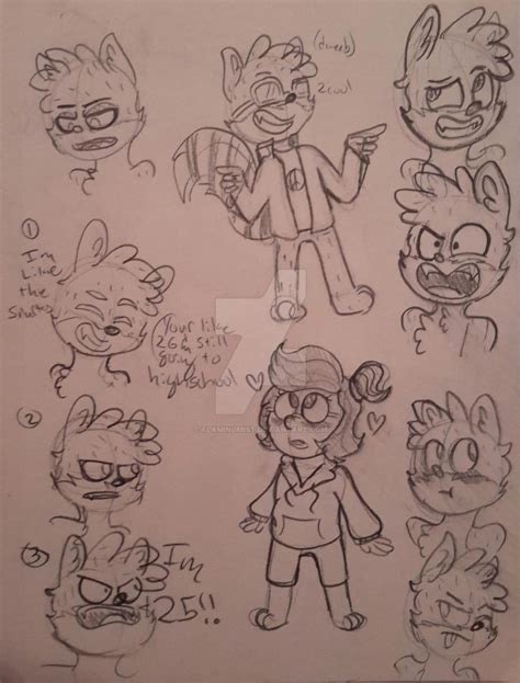 Rigby sketches by FlamingMist on DeviantArt