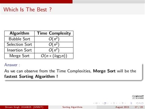 Sorting Algorithms