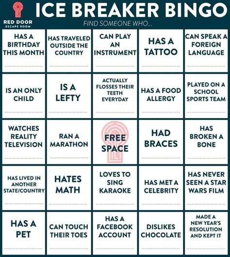 the ice breaker bingo game is shown in black and white