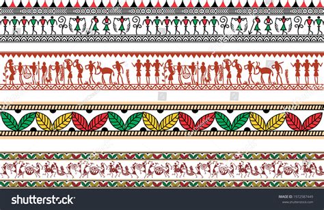 Tribal Border Design Vector Design Odisha Stock Vector (Royalty Free ...