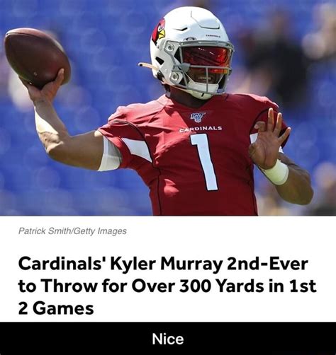 Cardinals' Kyler Murray 2nd-Ever to Throw for Over 300 Yards in lst 2 ...