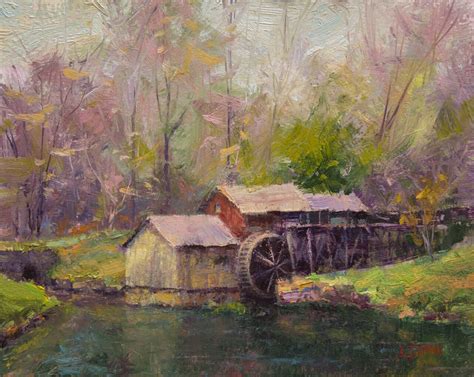 Oil Paint an Old Mill, Lake and Trees Alla Prima with Thick Paint Texture and Loose Brushstrokes ...