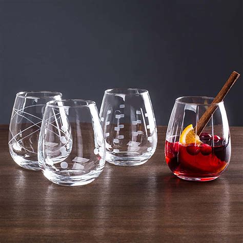 KSP Eclipse 'Etched' Stemless Wine Glass - Set of 8 | Kitchen Stuff Plus