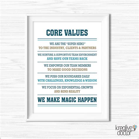 Teamwork Quotes for Office Core Values Quote Inspirational | Etsy ...