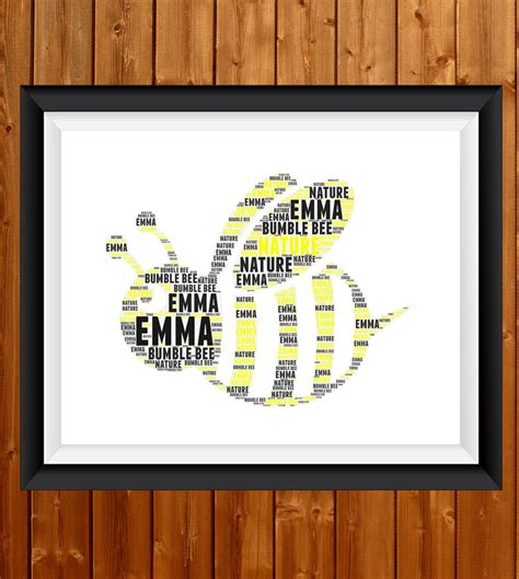 Bee Word Art Personalised Bumble Bee Beekeeper Wasp Gift - Etsy