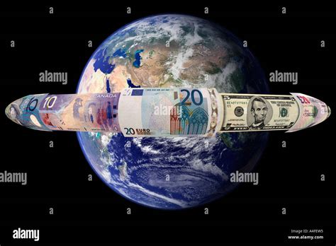 Concept image of Money makes the World go round Stock Photo - Alamy