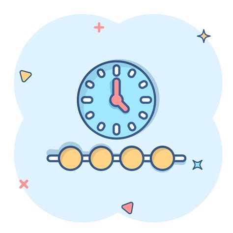 Premium Vector | Timeline icon in comic style progress cartoon vector illustration on white ...