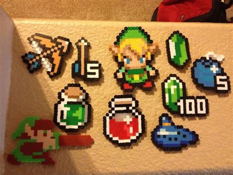 Zelda perler bead magnet set | Perler bead patterns, Perler beads, Zelda birthday