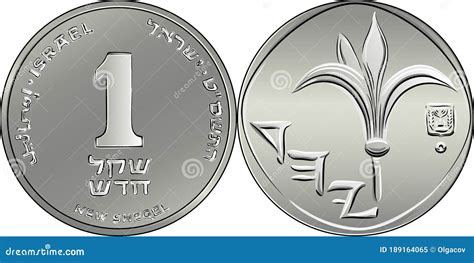 Vector Israeli Silver Money One Shekel Coin Stock Vector - Illustration of gold, isolated: 189164065