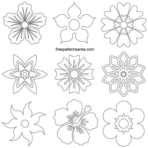 Vector Simple Flower Outline | Diamond White Colagen