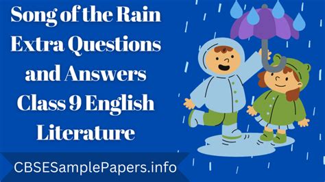 Song of the Rain Extra Questions and Answers Class 9 English Literature ...