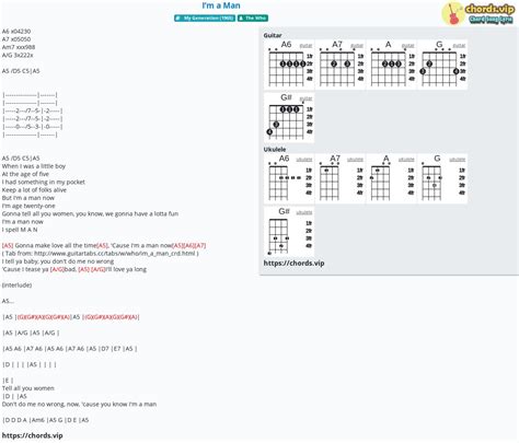 Hợp âm: I’m a Man - cảm âm, tab guitar, ukulele - lời bài hát | chords.vip