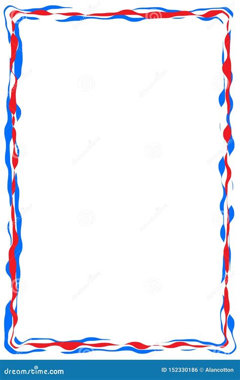 Red White Blue Ribbon Border Stock Vector - Illustration of drawing ...