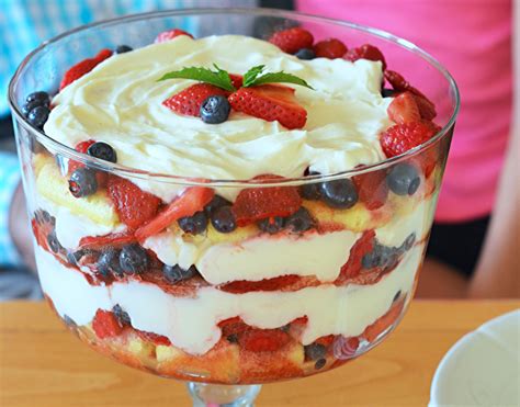 fruit trifle with pound cake