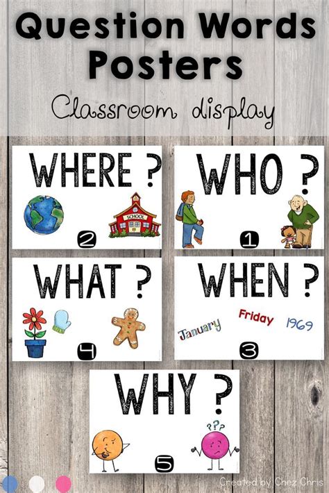 Question words - posters for your classroom. Display these posters in ...