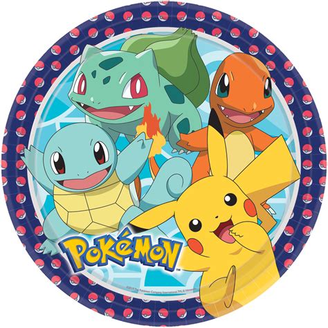 8 Pokémon Meister papirplader 23 cm | Party.dk