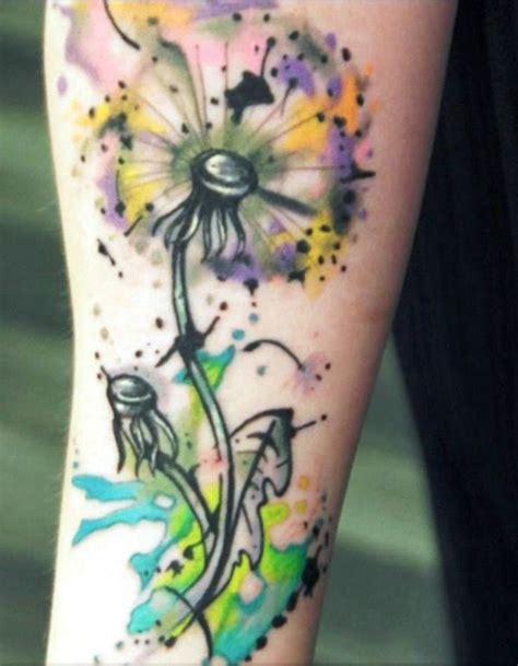 Watercolor Dandelion Tattoo Designs, Ideas and Meaning - Tattoos For You