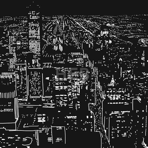 Metropolis at night Illustration | HEBSTREITS Sketches | City lights at ...