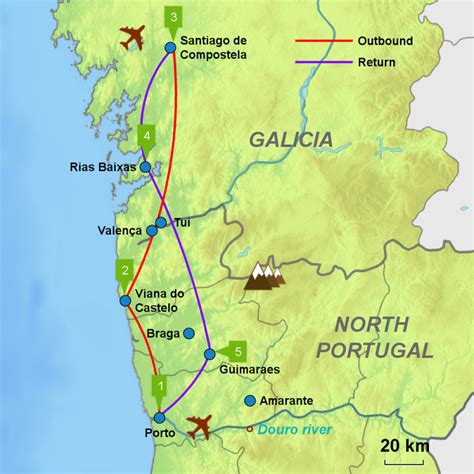 Camino de santiago porto route map - verecreate