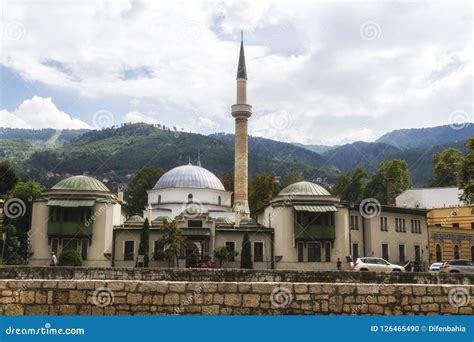 Outdoor View of Careva Dzamija Mosque in Sarajevo Editorial Image - Image of building, balkan ...