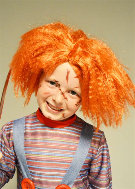 Childrens Halloween Orange Chucky Wig